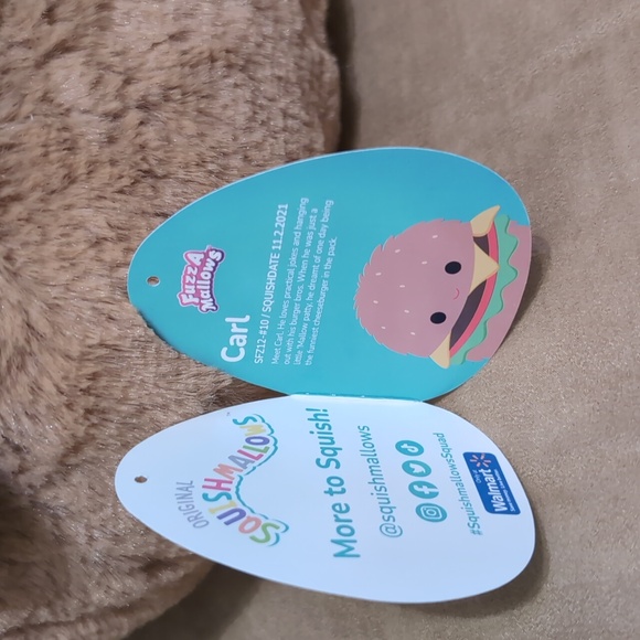 Original Squishmallows "Carl" the Hamburger a Fuzzamallow by Kelly Toys - Picture 3 of 5